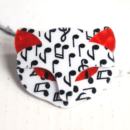 lea stein paris リアスタン　パリ  キャットフェイス（音譜）