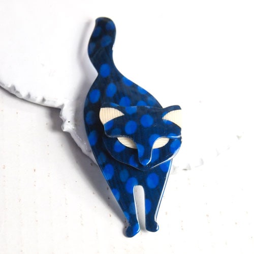 lea stein paris リアスタン　パリ スタンディングキャット（ブル－）