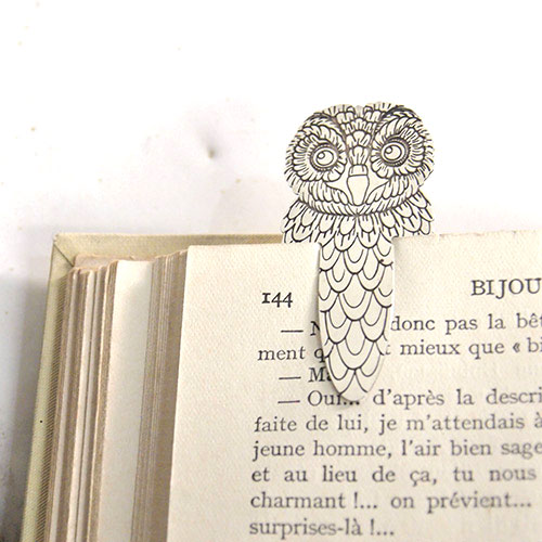 シルバー　フクロウ　ブックマーク