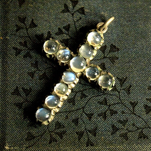 ブルームーンストーン　クロス　ペンダント