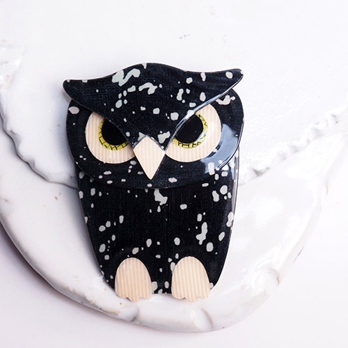 Lea Stein リアスタン　ふくろう（ブラック）