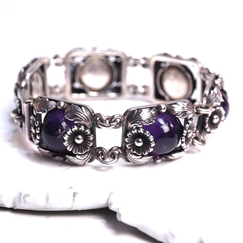 N.E.FROM (N.E.フロム）　デンマーク　アメシスト　フラワーブレスレット