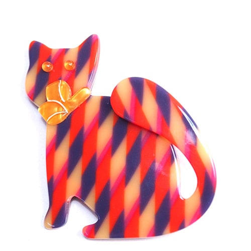 Lea Stein リアスタン　マルチカラーの丸い猫