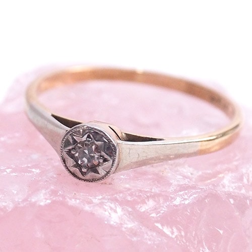 9金　スターセッティング　アールデコ　ソリティアリング