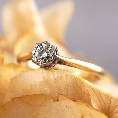 18金　ソリティアダイヤモンドリング