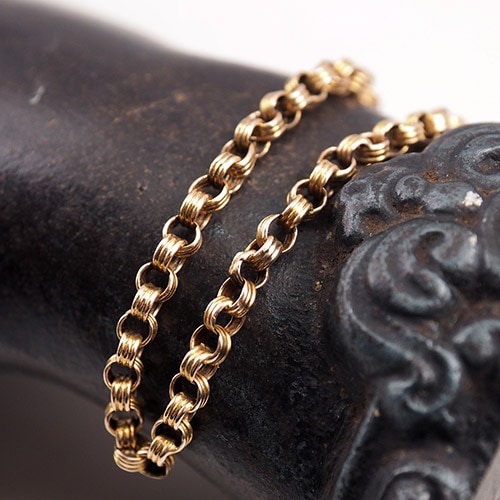 9金　ヴィクトリアン　トリプルリング　チェーン (47cm)