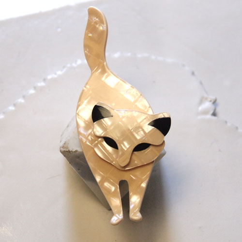 SOLD-Lea stein paris リアスタン　パリ　スタンディングキャット（アイボリー）