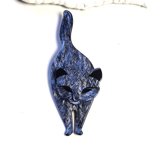 SOLD-lea stein リアスタン スタンディングキャット　パープルブルー