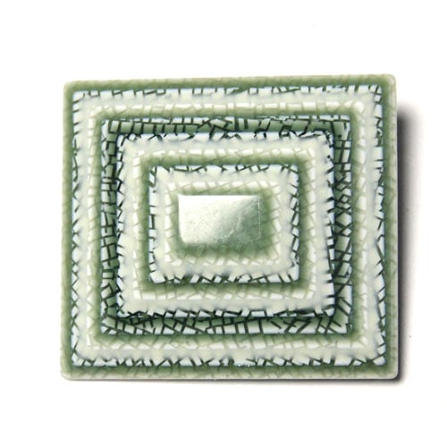 lea stein paris リアスタン　パリ　グリーングラデーションスクエア ブローチ