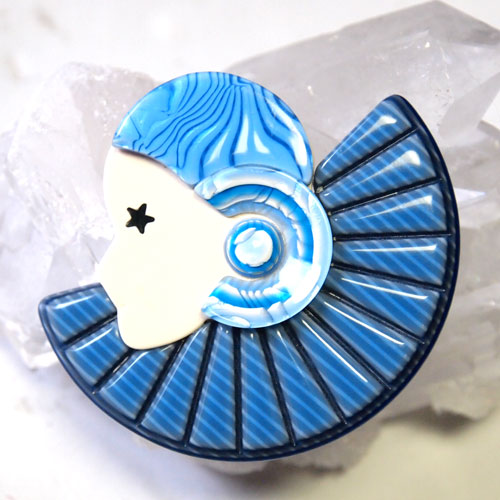 Lea Stein リアスタン　ピエロハーフサークル　アクア