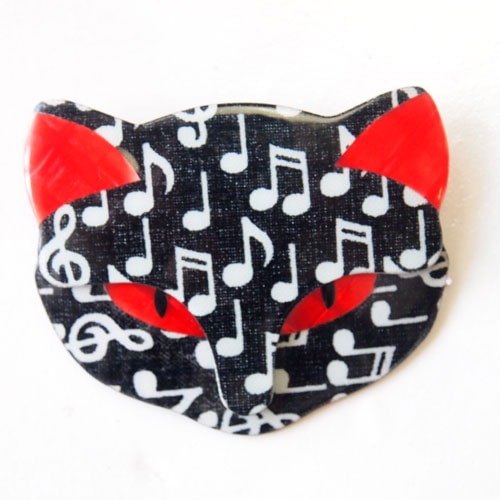 LEA STEIN リアスタン　キャットフェイス　音譜