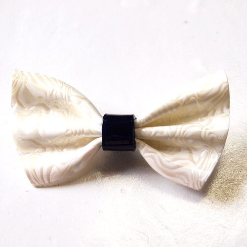 Lea Stein リアスタン　リボン（ホワイト）