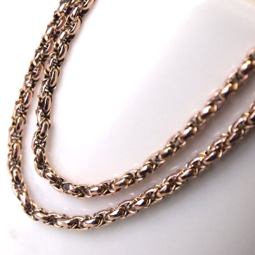 0-9金　ファセットカットロングチェーン (89cm)