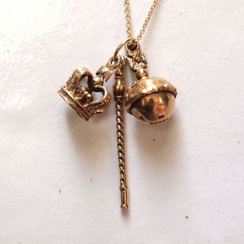 9金　クラウン＆オーブ＆ステッキチャーム