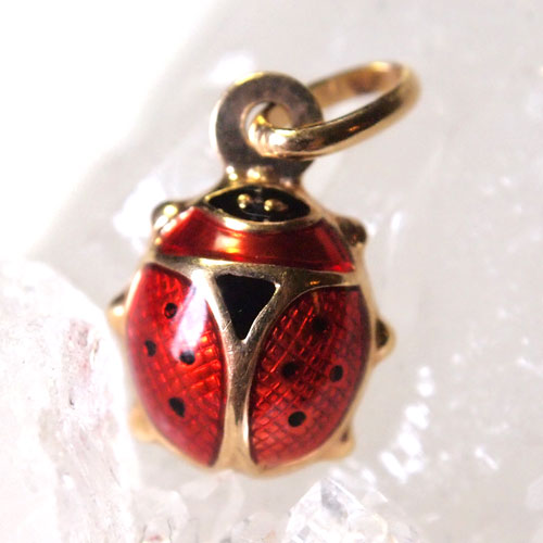 9金　エナメル　テントウムシチャーム