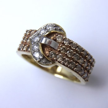 sold ゴールド＆ダイヤモンド　ベルトバックルリング