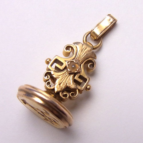 sold 18K シードパール ユリの紋章 シール