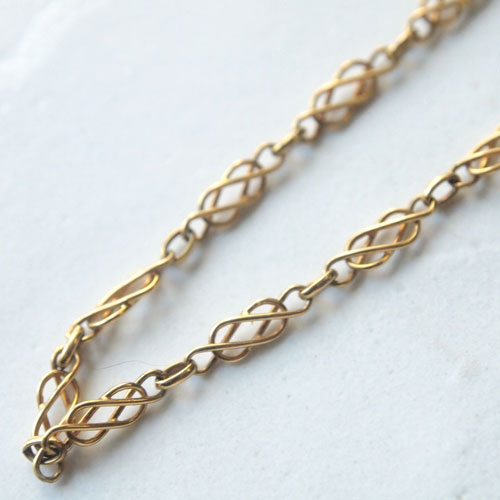 sold 18金 フランス　フィリグリねじり細工　チェーン　44cm