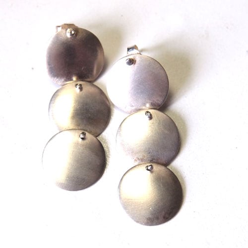 シルバートリプルサークルピアス