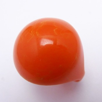 SOLD-ベークライト　オレンジマーブル　ドームリング　14号