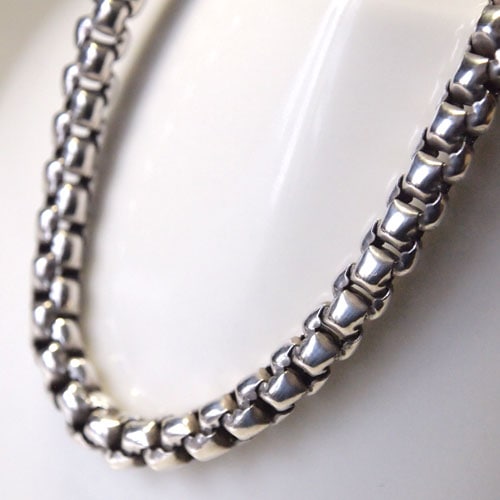 0-シルバースクエアリンク　アンティークチェーン(43cm)