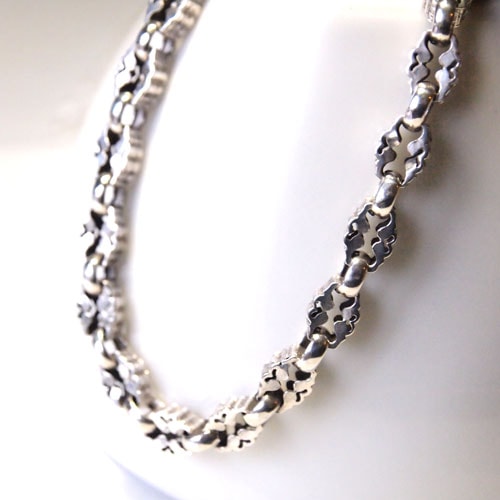 0-シルバー　ダイヤモチーフ アルバートチェーン(41cm)