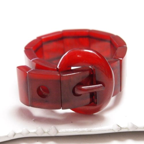 ガラリス　レッドブラウン　ベルトバックルバングル