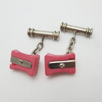 SOLD-ピンク鉛筆削り カフス