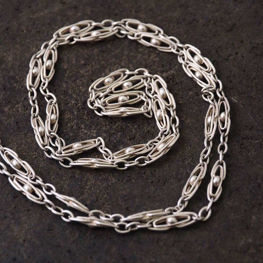 シルバー フィリグリー&ボール アンティークチェーン(78cm)