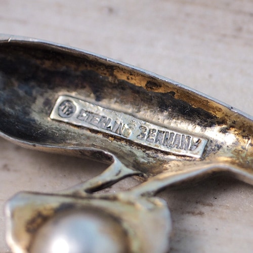 theodor fahrner ファーナー シルバー コーラル バードブローチ