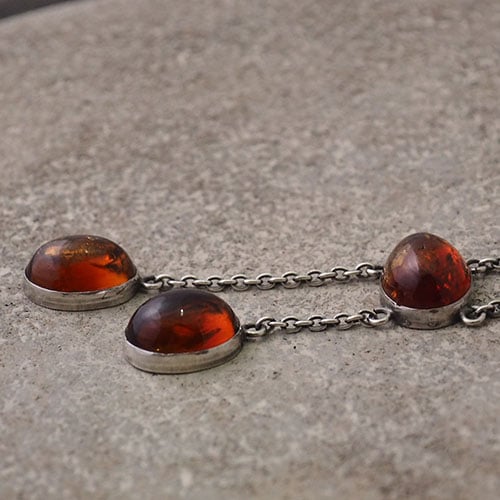 シルバー＆シトリン　アールデコ　ネグリジェネックレス