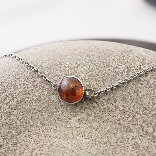 シルバー＆シトリン　アールデコ　ネグリジェネックレス