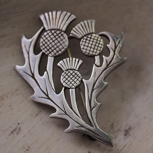 シルバー　アザミ　ブローチ