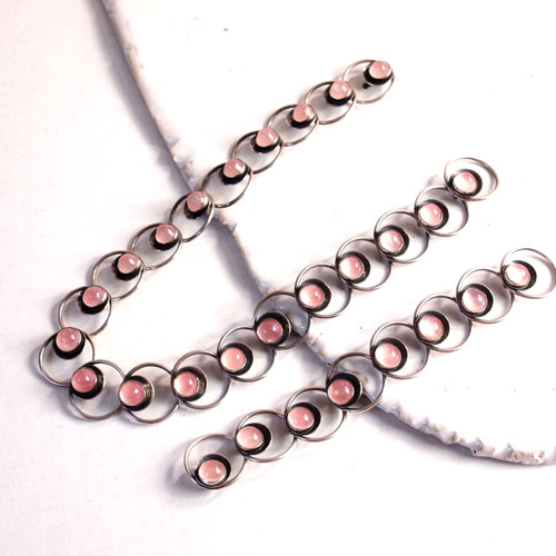 N.E.FROM (N.E.フロム）ローズクォーツ ドットネックレス＆ブレスレットセット