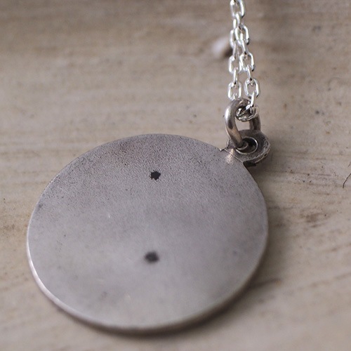 シルバー　ギロッシュエナメル　クローバーペンダント