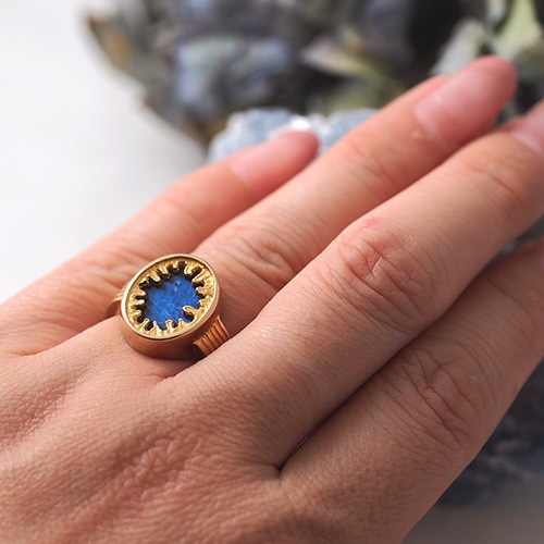 LAPPONIA ラポーニア ビョルンウェクストロム 14金　ラブラドライト　リング（北欧ビンテージジュエリー）