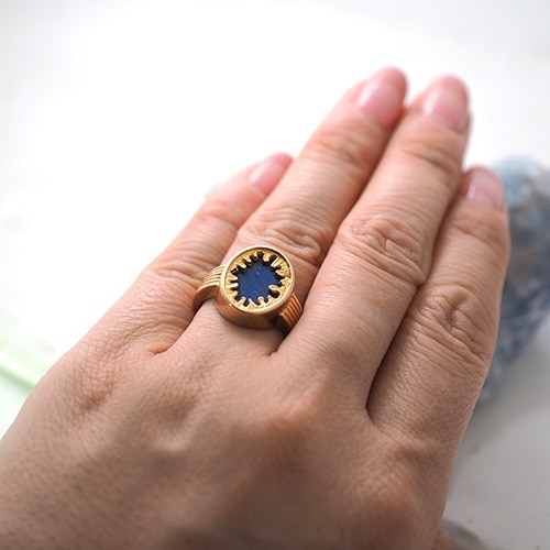 LAPPONIA ラポーニア ビョルンウェクストロム 14金　ラブラドライト　リング（北欧ビンテージジュエリー）