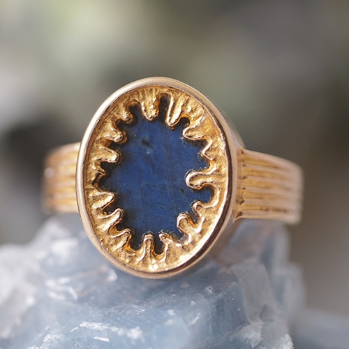 LAPPONIA ラポーニア ビョルンウェクストロム 14金　ラブラドライト　リング（北欧ビンテージジュエリー）