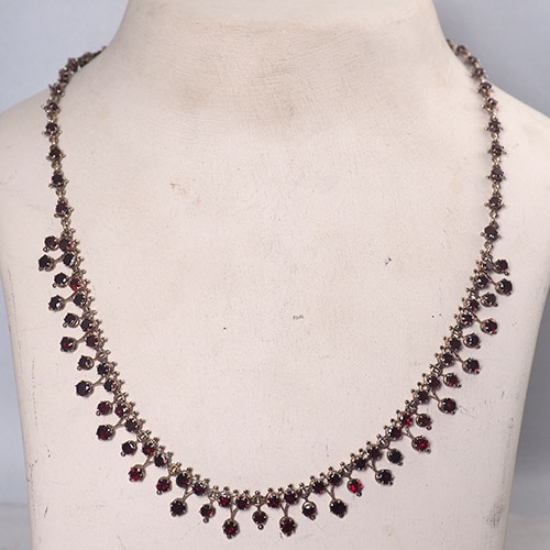 9金 ガーネット ネックレス