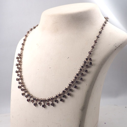 9金 ガーネット ネックレス