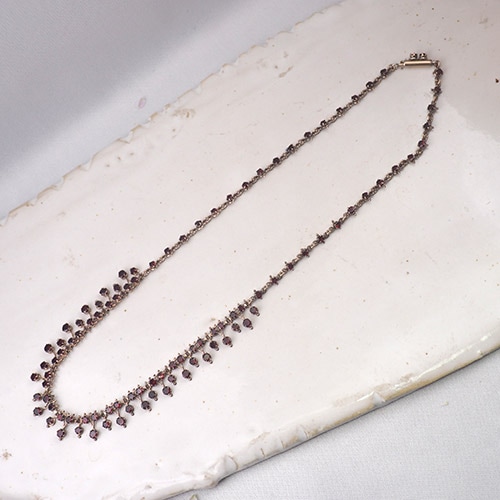 9金 ガーネット ネックレス