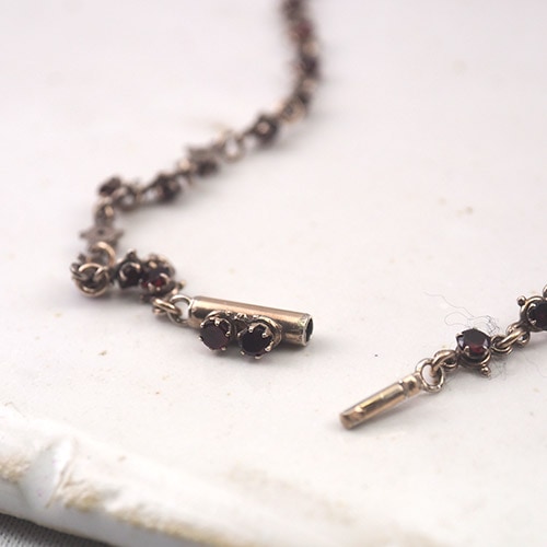 9金 ガーネット ネックレス