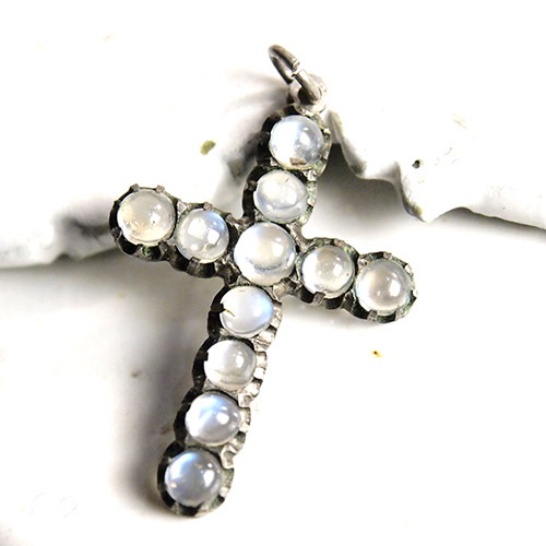 ブルームーンストーン クロス ペンダント