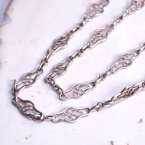 フレンチ　シルバーフィリグリ　ロングチェーン 90cm