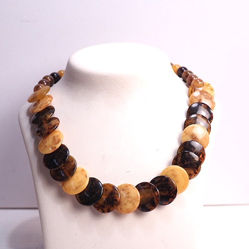 ベイクライト　モカ＆ブラウン　ディスクネックレス