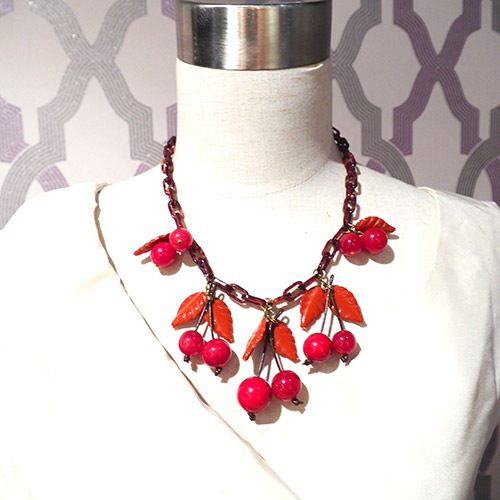 オールドプラスチック　ネックレス ヴィンテージ ベークライト ルーサイト ネックレス ピンク レトロ