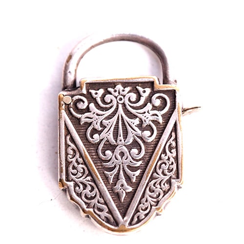 シルバーカラーメタル　スクエアパドロック