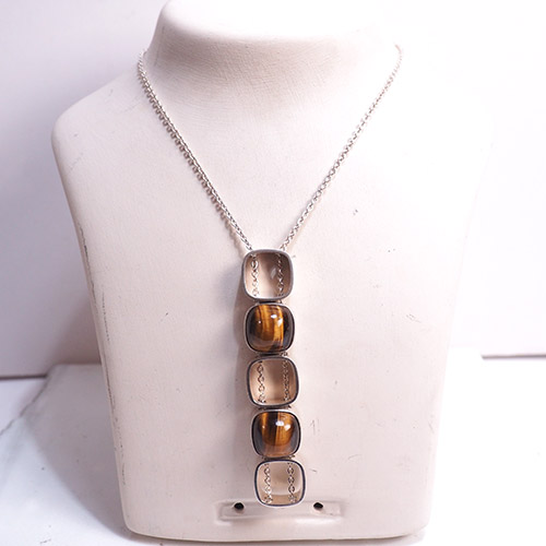 Elis Kauppi エリスカウッピ　タイガーアイ　ロング　ペンダント