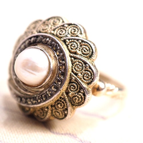 THEODOR FAHRNER　ファーナー　シルバー＆パール　リング