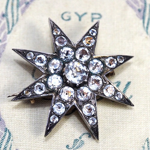 ヴィクトリアン　シルバー　ペースト　北極星ブローチ